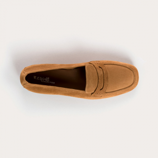 MOCASSINS REQINS HEMA PEAU CAMEL